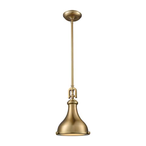 Rutherford Satin Brass and Frosted Glass Diffuser 1-light Pendant
