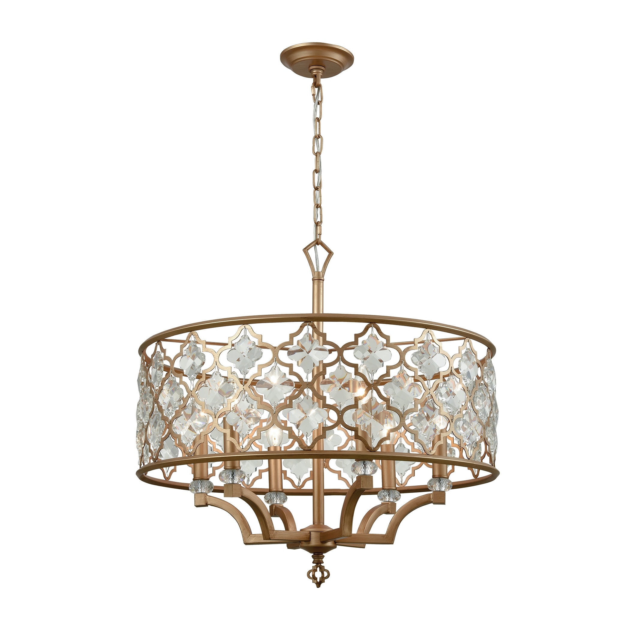 Armand Matte Goldtone Metal 6-light Chandelier with Clear Crystal (Chandelier) - Chandeliers For Bedrooms by Overstock.com