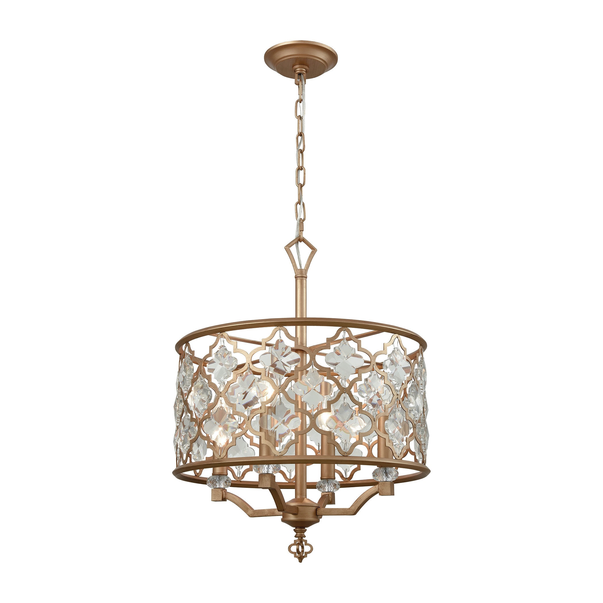 Armand Goldtone Metal/Crystal 4-light Chandelier (Chandelier) - Chandeliers For Bedrooms by Overstock.com