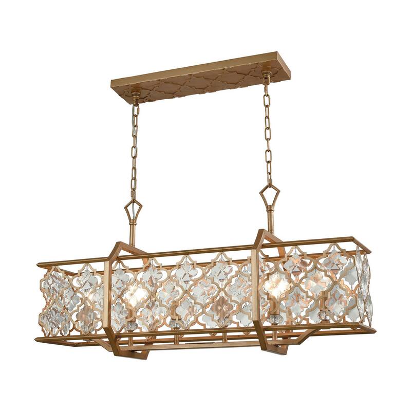 Elk Home Armand Gold With Metal Shade 6 Light Chandelier