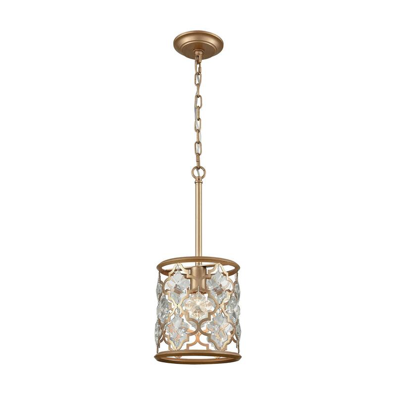 Elk Home Armand Gold With Gold Shade With Crystal 1 Light Pendant