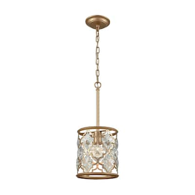 Elk Home Armand Gold With Gold Shade With Crystal 1 Light Pendant