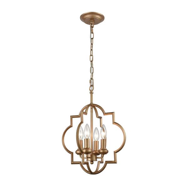 slide 2 of 2, Elk Home Chandette Matte Gold Metal 4 Light Chandelier