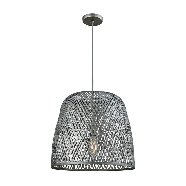 Pleasant Fields Metal 1-light Pendant with Graphite Hardware and Grey ...