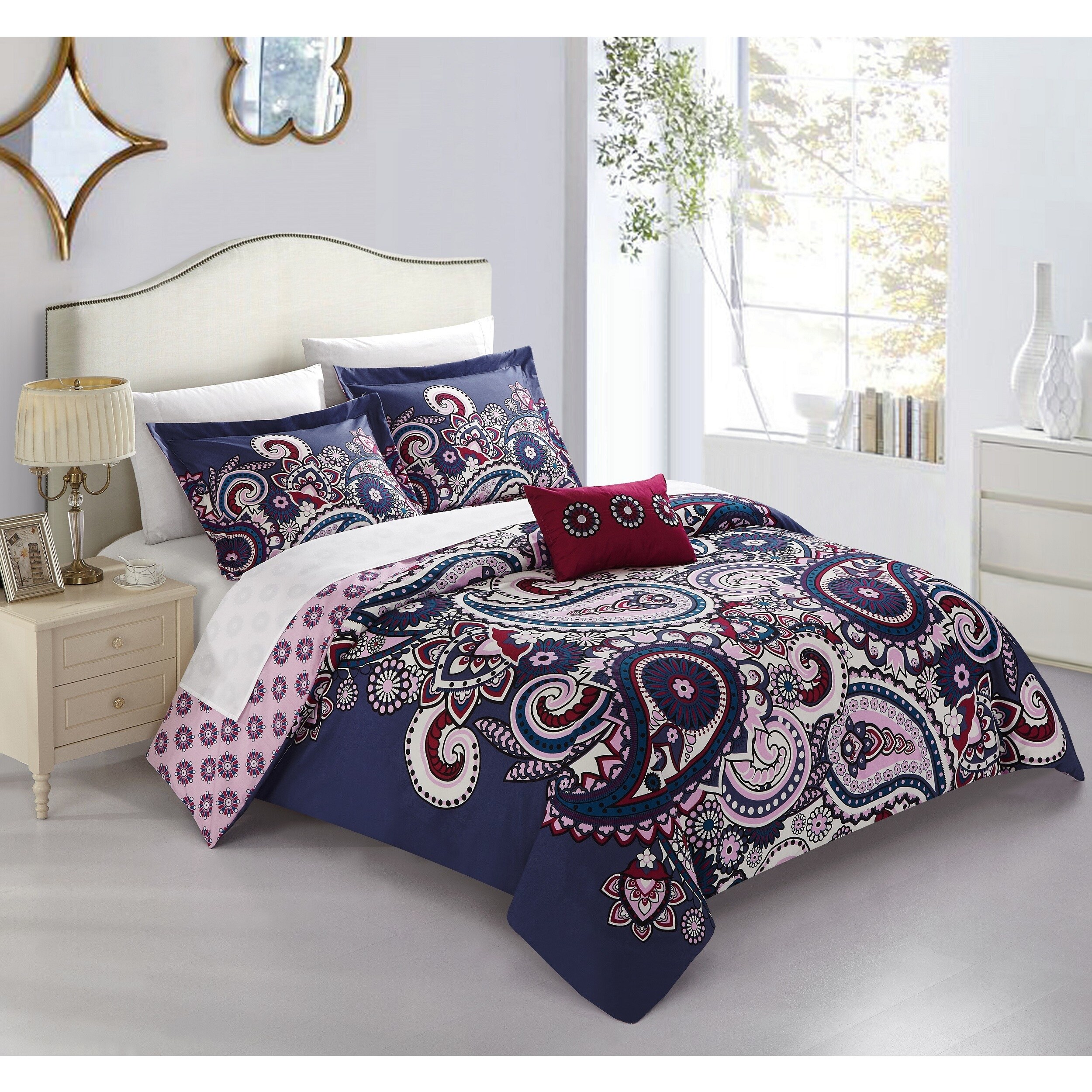 purple paisley duvet cover