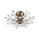 preview thumbnail 1 of 0, Crislett Sunglow Bronze Metal and Clear Crystal 4-light Semi-flush Fixture