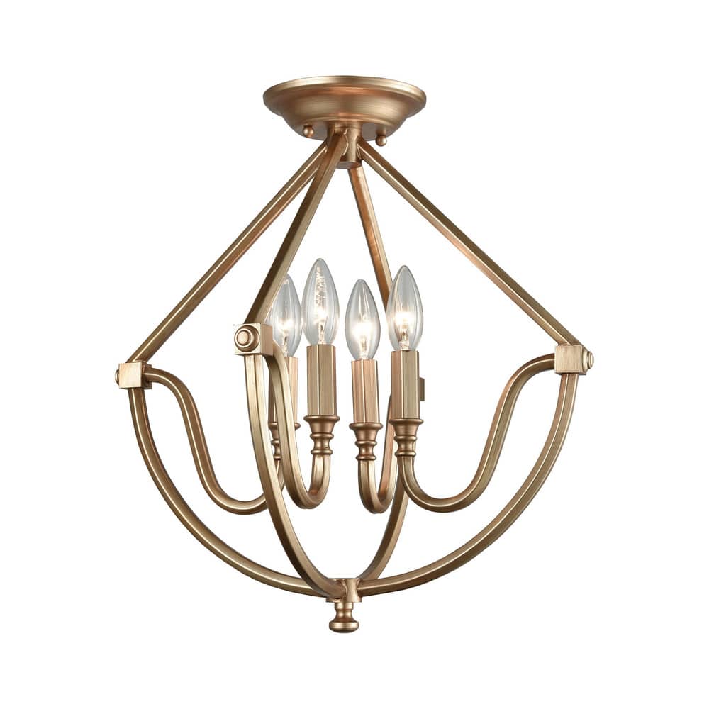 Elk Home Stanton Matte Gold Metal 4 Light Semi Flush Mount