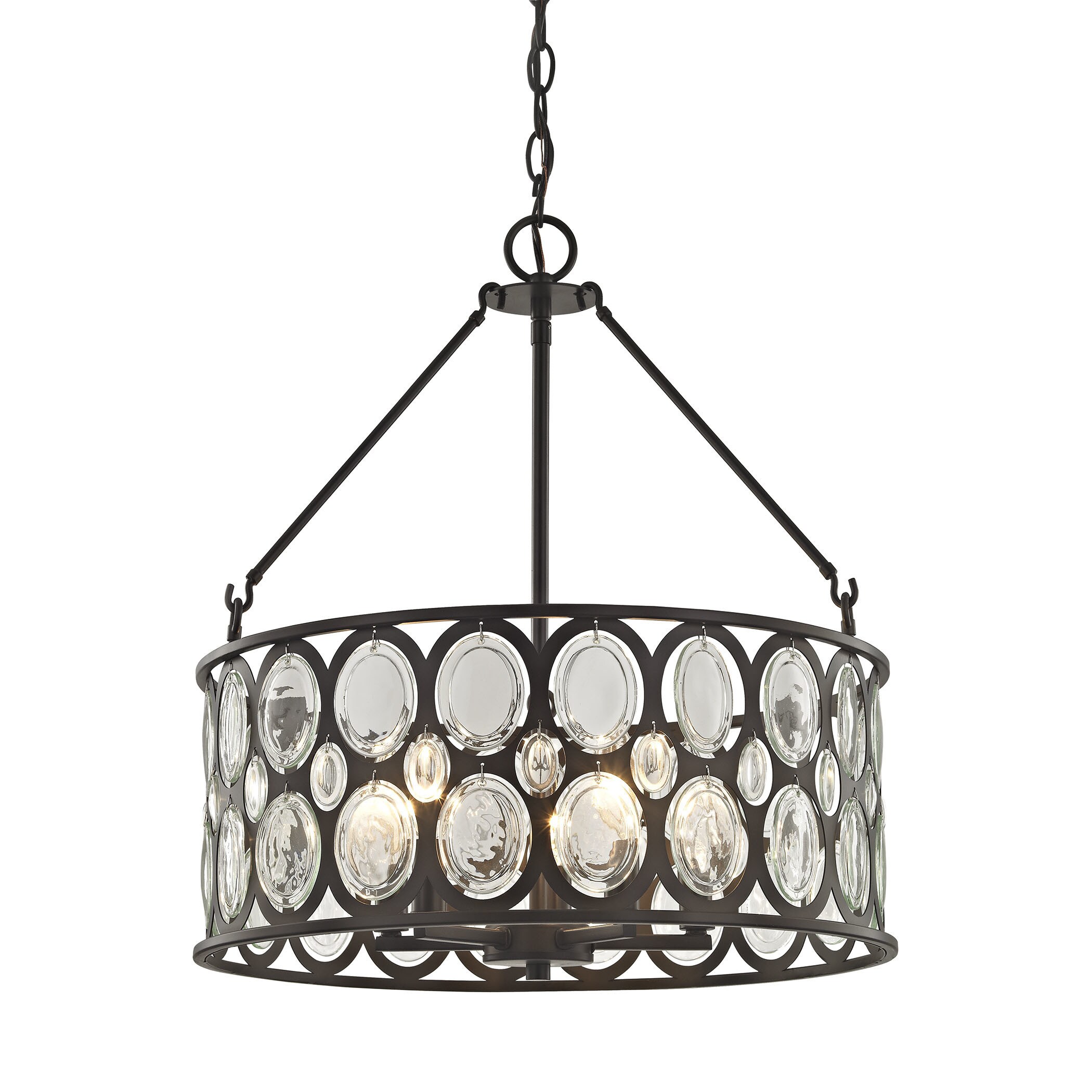 Serai Oil-rubbed Bronze Metal Clear Glass 5-light Chandelier (Chandelier) - Chandeliers For Bedrooms by Overstock.com