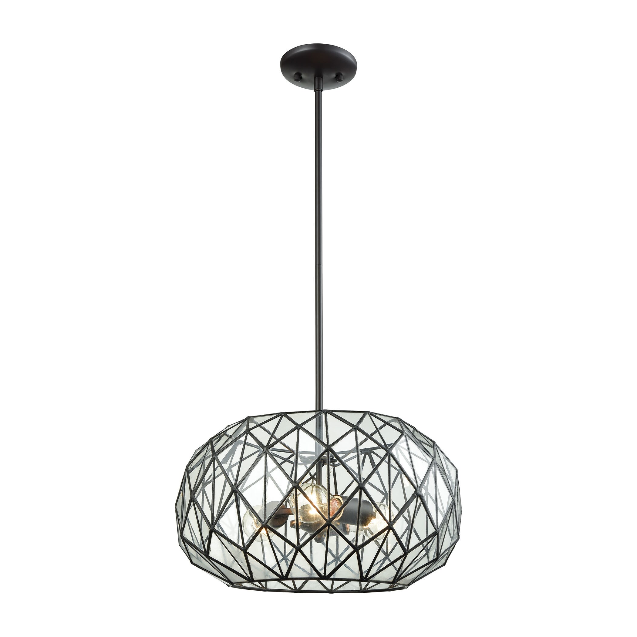 Tetra Oil-rubbed Bronze Metal 3-light Chandelier with Clear Glass Shade (Chandelier) - Chandeliers For Bedrooms by Overstock.com