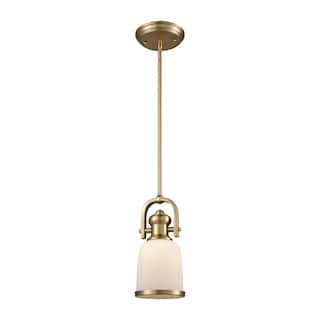 Elk Home Brooksdale Satin Brass Glass 1 Light Pendant