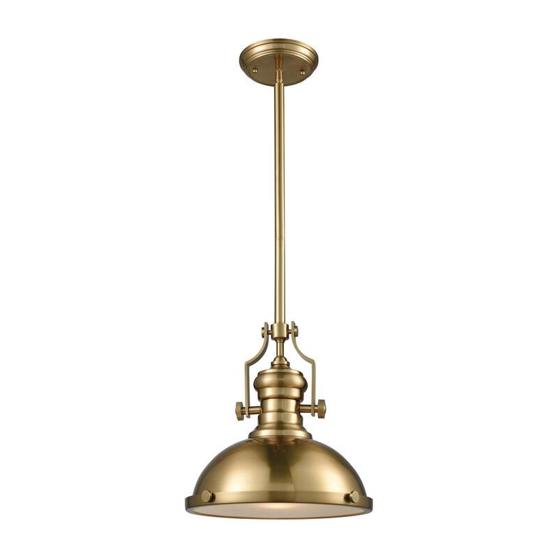Elk Home Chadwick Satin Brass With Brass Metal Shade 1 Light Pendant