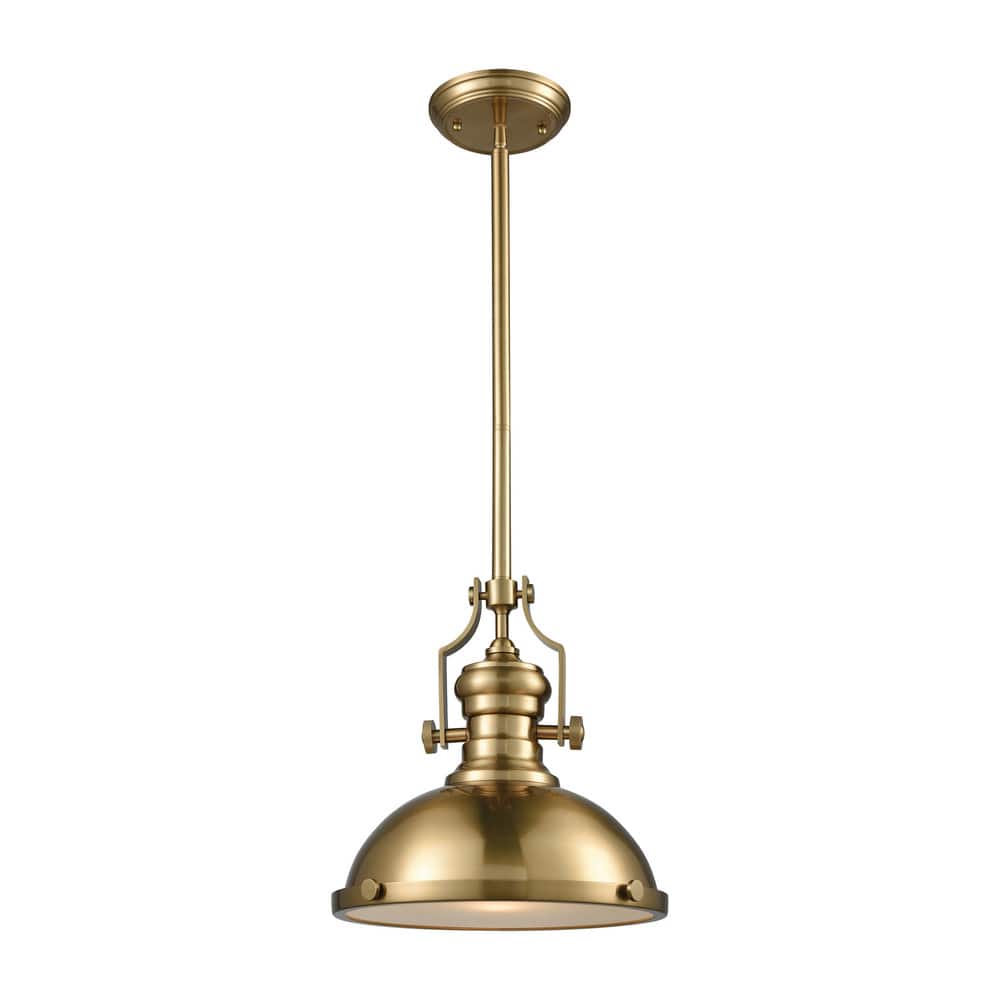 Elk Home Chadwick Satin Brass With Brass Metal Shade 1 Light Pendant