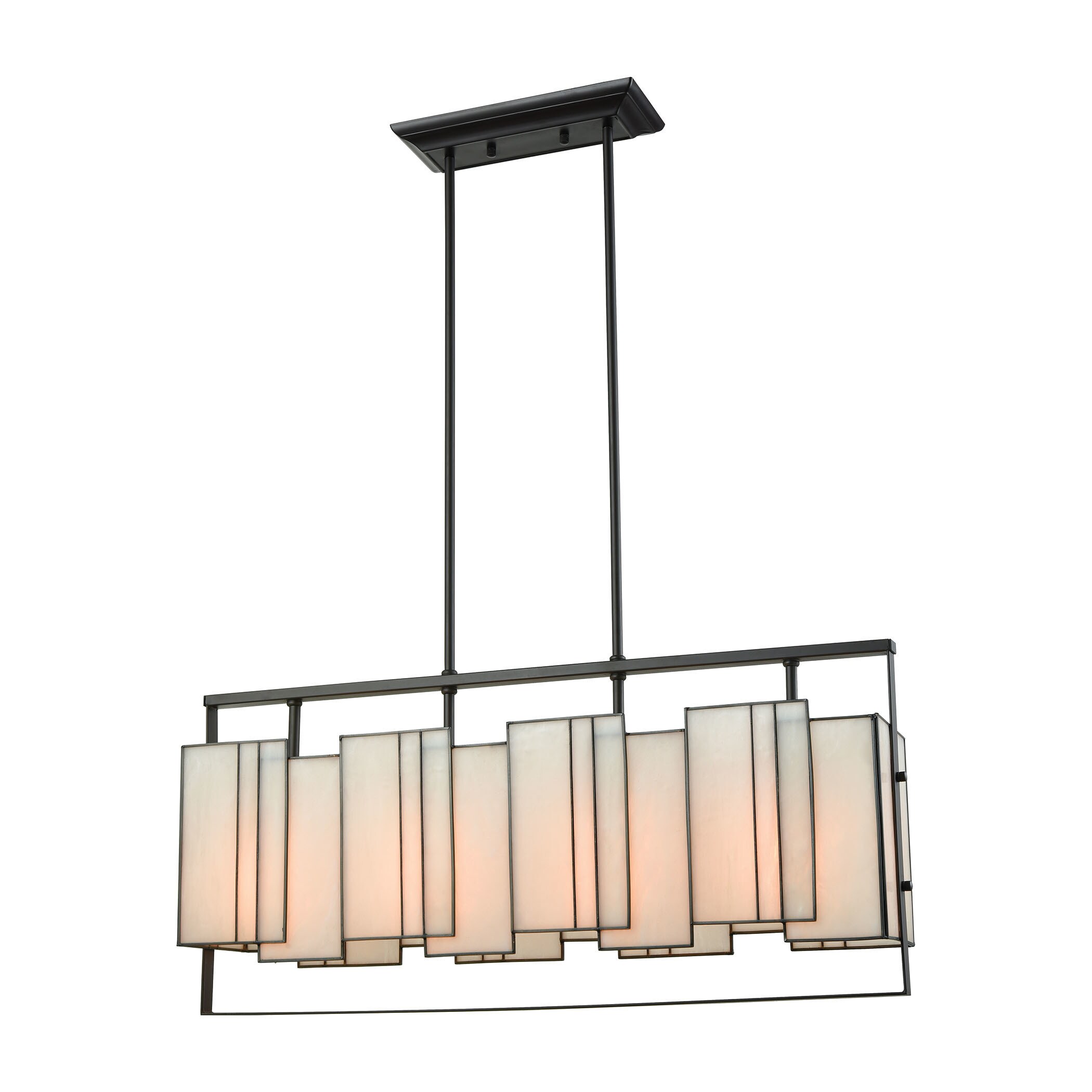 Stratus Oil-rubbed Bronze Metal and Bone Tiffany Glass 4-light Chandelier (Light) - Chandeliers For Bedrooms by Overstock.com