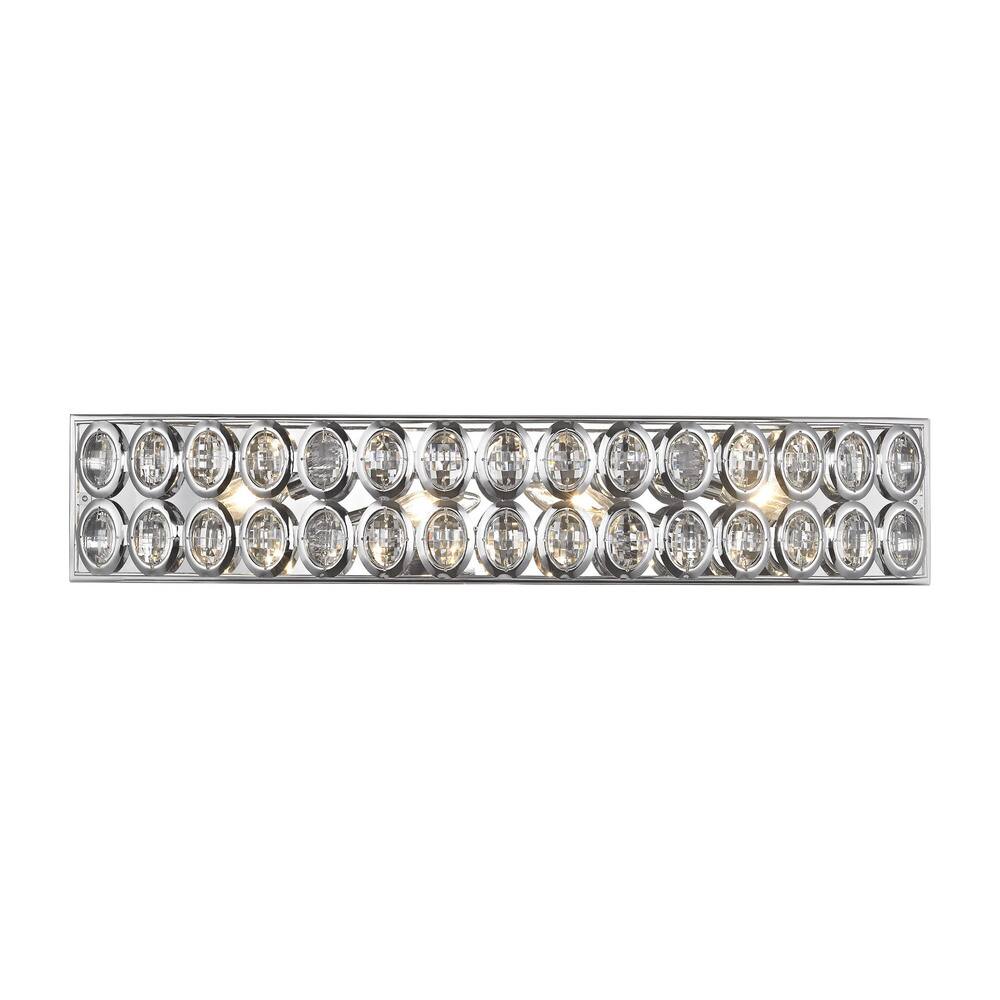 Tessa Polished Chrome with Clear Crystal 4-light Vanity Fixture
