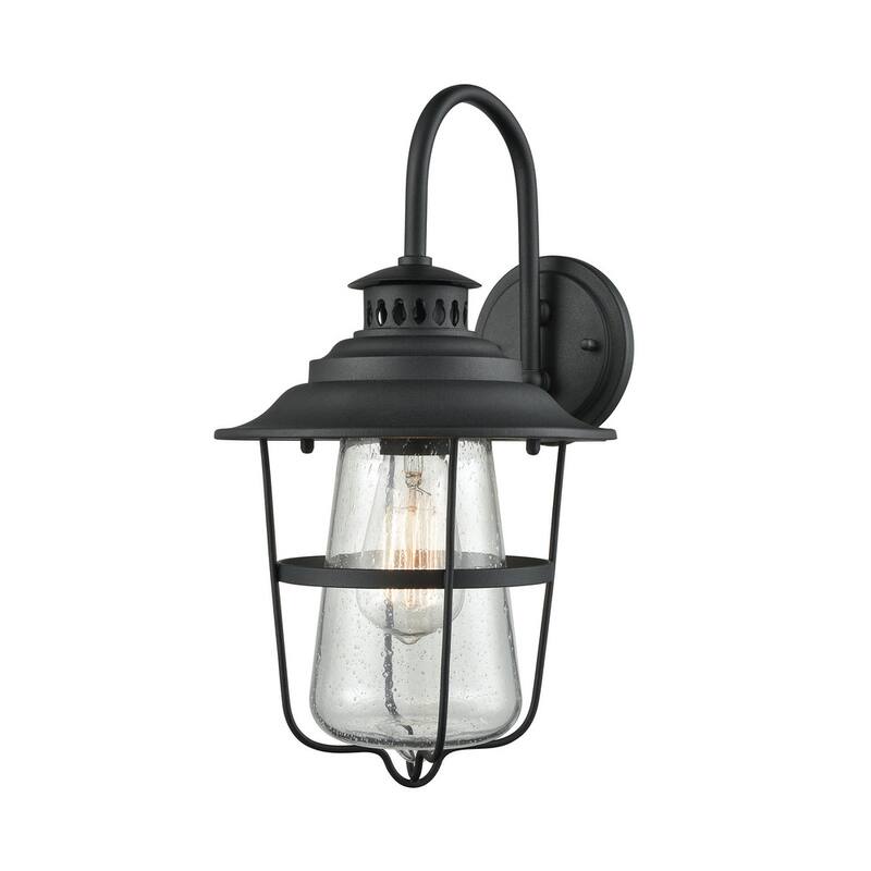 Elk Home San Mateo Matte Black With Seedy Glass 1 Light Wall Sconce