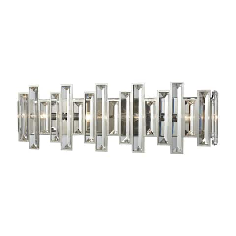 Crystal Heights Polished Chrome Metal and Clear Crystal 4-light Vanity
