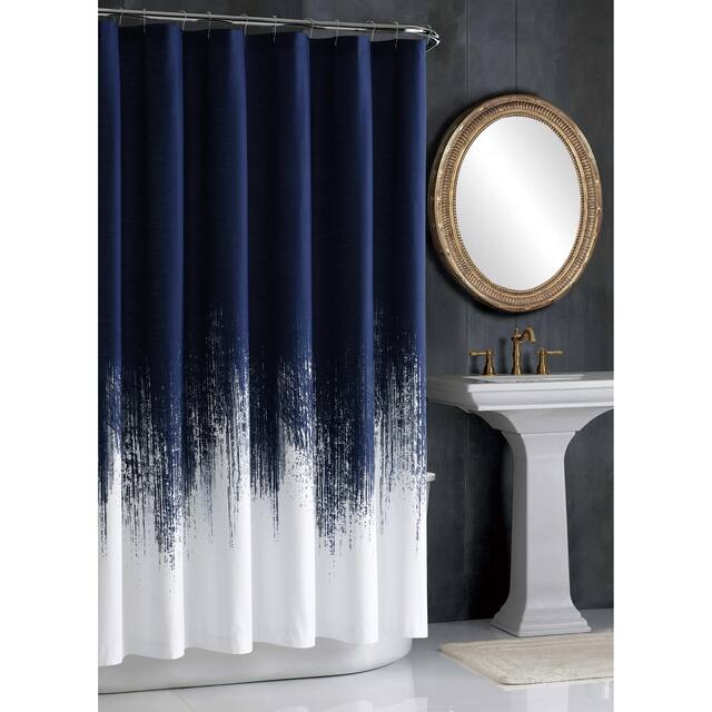 Vince Camuto Lyon Brushstroke Printed Shower Curtains - Blue