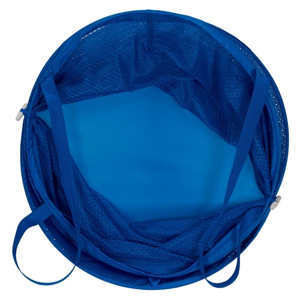Smart Design Mesh Pop Up Flip Laundry Hamper and Basket - Teal - Blue