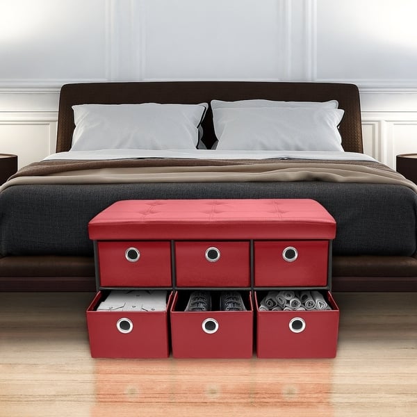 Shop Sorbus Storage Bench Chest With Drawers Collapsible Folding