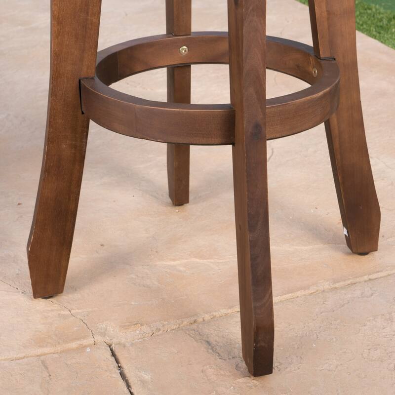 Pike Outdoor Acacia Wood Barstool (Set of 2) by Christopher Knight Home