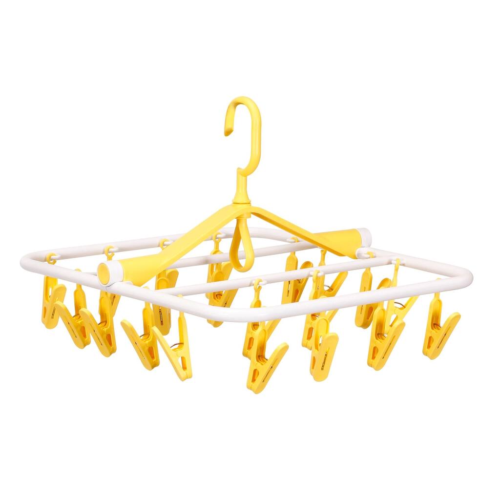 Yellow and White 20-Clip Carousel Dryer