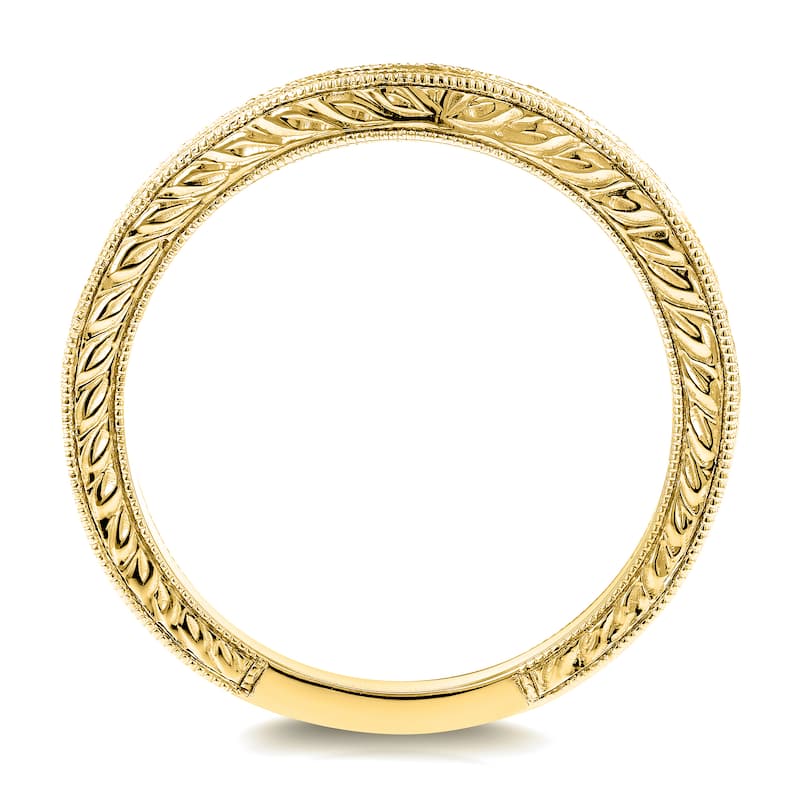 Annello by Kobelli 14k Yellow Gold 1/5ct Diamond Contoured Wedding Band Ring (G-H, I1-I2)