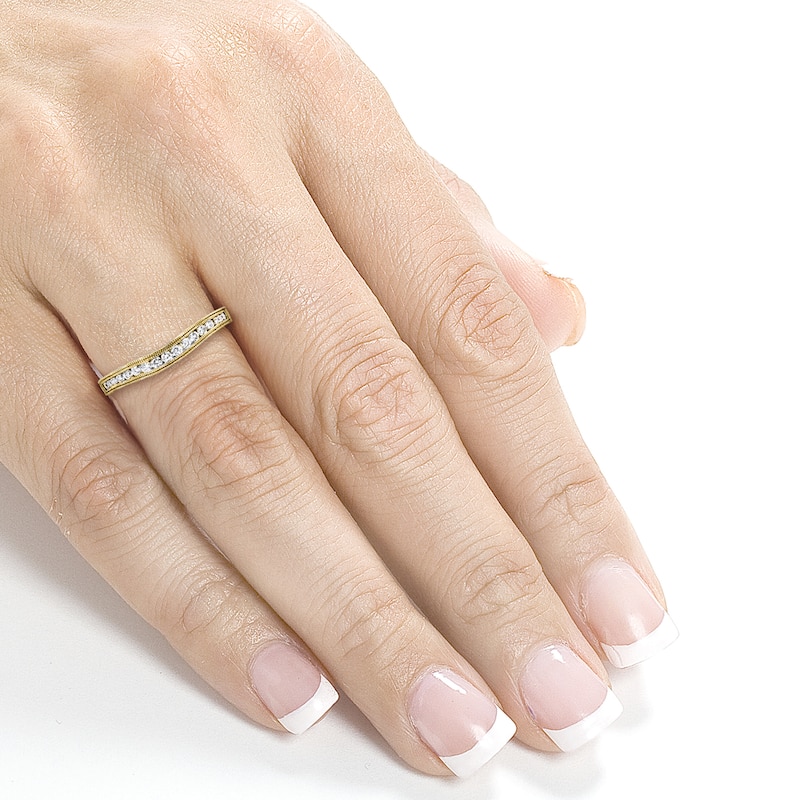 Annello by Kobelli 14k Yellow Gold 1/5ct Diamond Contoured Wedding Band Ring (G-H, I1-I2)