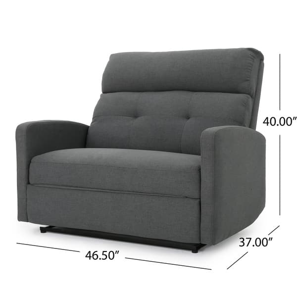 dimension image slide 0 of 2, Halima Fabric 2-seater Recliner Club Chair by Christopher Knight Home