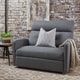 preview thumbnail 11 of 20, Halima Fabric 2-seater Recliner Club Chair by Christopher Knight Home