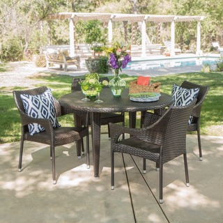Rincon Outdoor 5-piece Round Dining Set by Christopher Knight Home