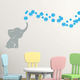 preview thumbnail 1 of 4, Grey Elephant with Colored Bubbles Vinyl Nursery Room Wall Decal Grey with Light Blue Bubbles