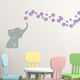 preview thumbnail 4 of 4, Grey Elephant with Colored Bubbles Vinyl Nursery Room Wall Decal Grey with Lilac Bubbles
