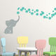 preview thumbnail 5 of 4, Grey Elephant with Colored Bubbles Vinyl Nursery Room Wall Decal Grey with Mint Bubbles