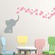 preview thumbnail 2 of 4, Grey Elephant with Colored Bubbles Vinyl Nursery Room Wall Decal Grey with Soft Pink Bubbles