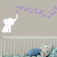 preview thumbnail 4 of 3, White Elephant with Colored Bubbles Vinyl Nursery Room Wall Decal White Elephant with Lilac Bubbles