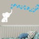 preview thumbnail 3 of 3, White Elephant with Colored Bubbles Vinyl Nursery Room Wall Decal White Elephant with Light Blue Bubbles