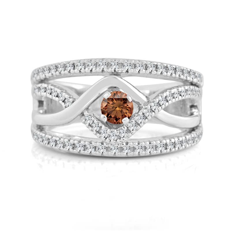 14k Gold Infinity Inspired 2/5ct TDW Brown Diamond Engagement Ring by Auriya