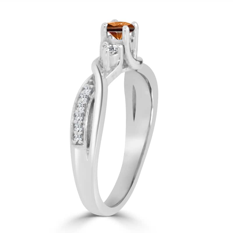 Auriya Twisted 1/3ctw Brown Diamond Engagement Ring 14k Gold H-I, I1-I2