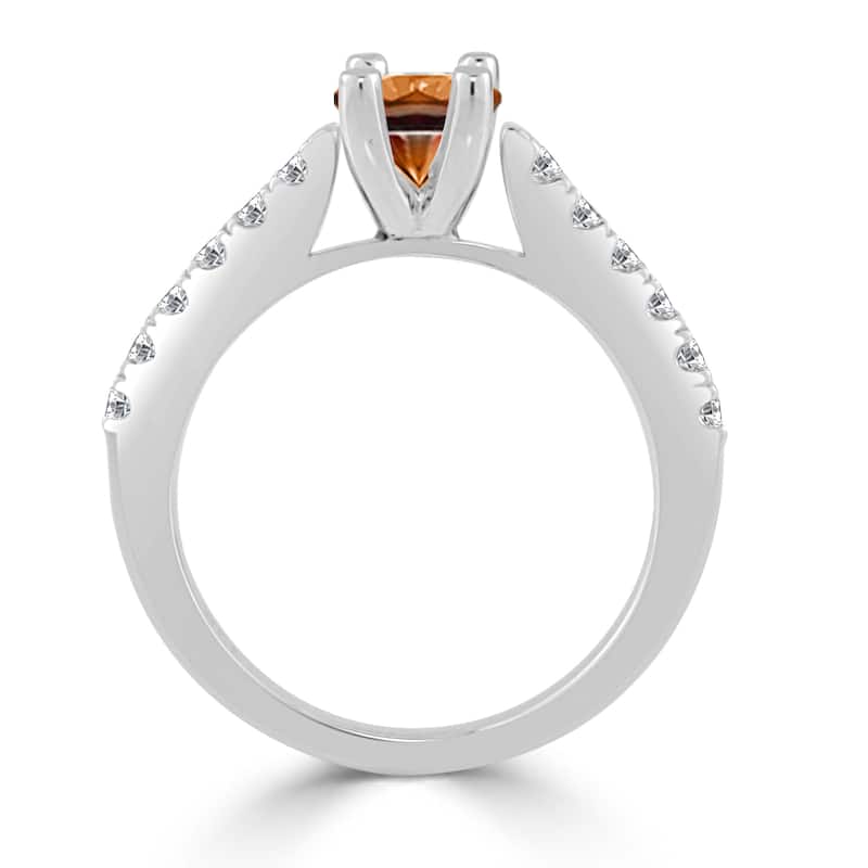 Auriya Modern Round 3/4ctw Brown Diamond Engagement Ring 14k Gold
