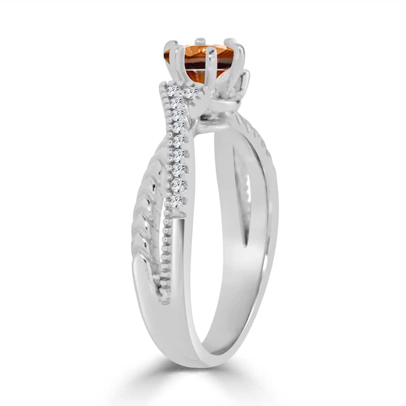 Auriya Carved Split Shank 1/2ctw Brown Diamond Engagement Ring 14k Gold (H-I, I1-I2)