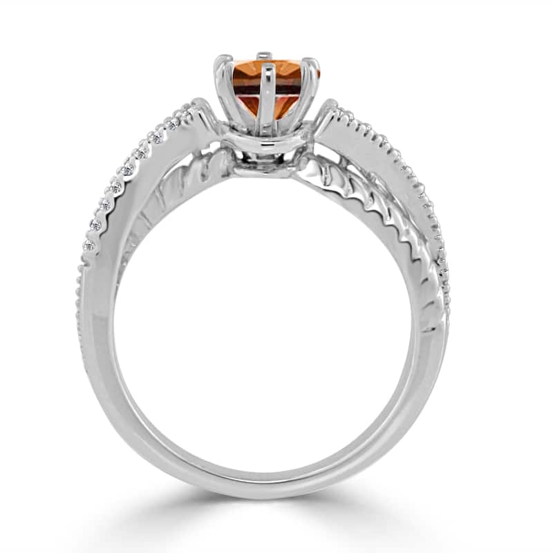 Auriya Carved Split Shank 1/2ctw Brown Diamond Engagement Ring 14k Gold (H-I, I1-I2)