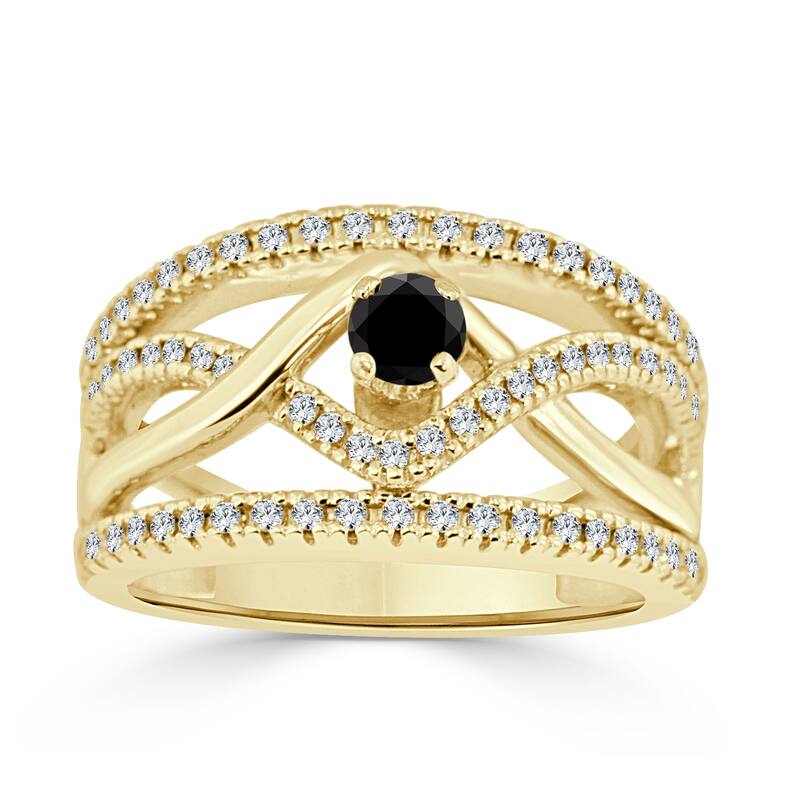 14k Gold Infinity Inspired 2/5ct TDW Black Diamond Engagement Ring by Auriya
