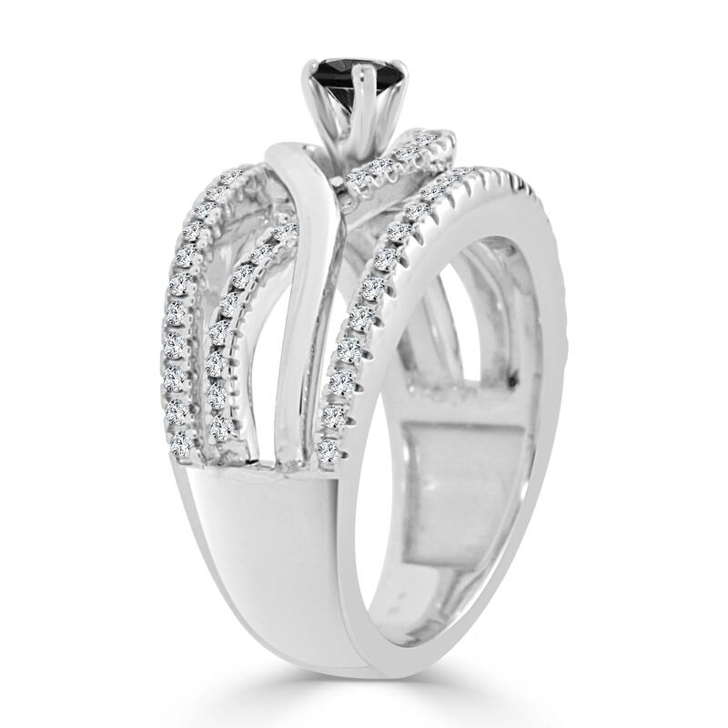 14k Gold Infinity Inspired 2/5ct TDW Black Diamond Engagement Ring by Auriya