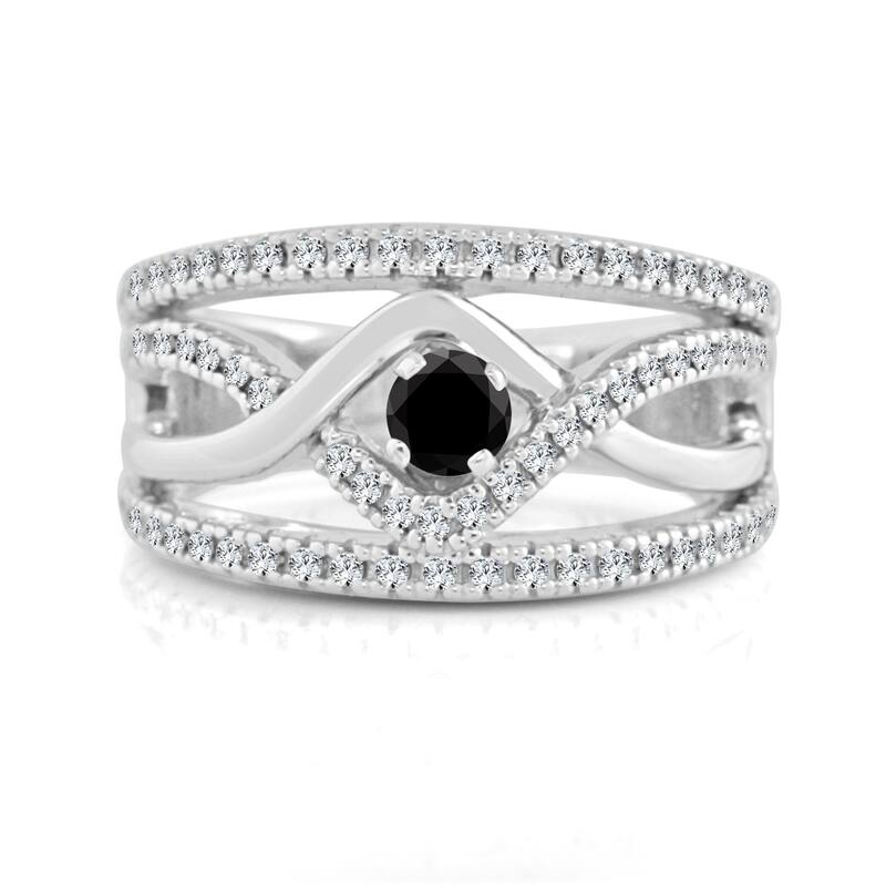 14k Gold Infinity Inspired 2/5ct TDW Black Diamond Engagement Ring by Auriya