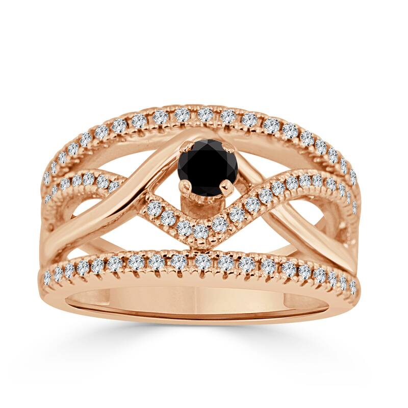 14k Gold Infinity Inspired 2/5ct TDW Black Diamond Engagement Ring by Auriya