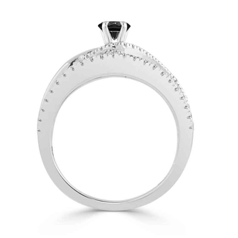 14k Gold Infinity Inspired 2/5ct TDW Black Diamond Engagement Ring by Auriya