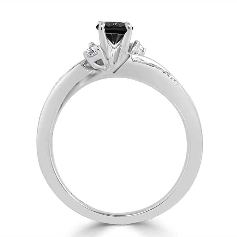 Auriya 1/2ct TDW Round Black Diamond Engagement Ring 14k Gold