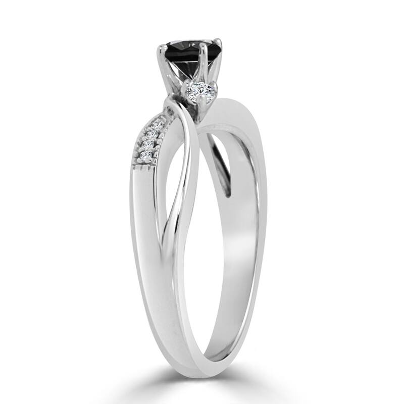 Auriya 1/2ct TDW Round Black Diamond Engagement Ring 14k Gold