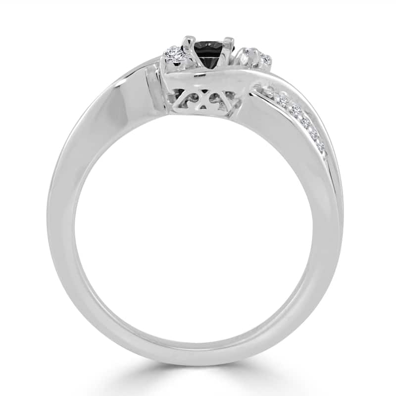 Auriya 14k Gold 1/2ctw Modern Black Diamond Engagement Ring