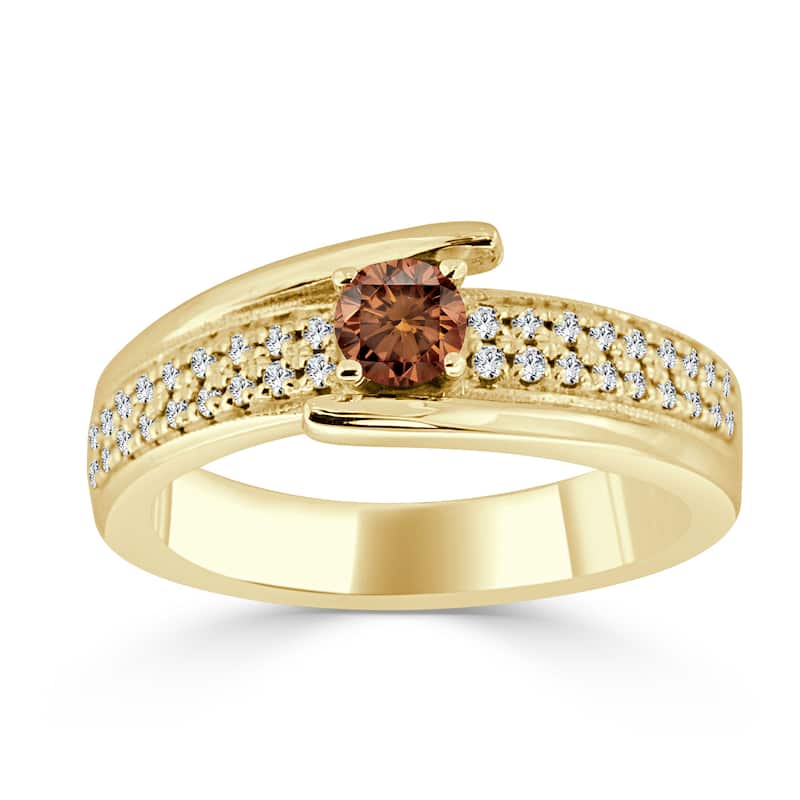 Auriya Contemporary 1/2ctw Brown Diamond Engagement Ring 14k Gold (H-I, I1-I2)